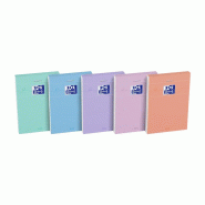 Oxford Lot de 10 Bloc Smart agrafé A7, 160p./80 feuilles 90g/m², quadrillé 5x5, coloris pastels assortis (5) - 3020120231181