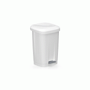 Poubelle a pedale 50l atlaxpress couvercle blanc (anciennement patty)_0