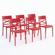 RATTATAN Set 6 Chaises en polypropylène avec fibre de verre empilables pour extérieur et jardin, bar et restaurant, cuisine design moderne - MARTINA RATTATAN Set 6 Chaises en polypropylène avec fibre de verre empilables pour extérieur et jardin, bar et restaurant, cuisine design moderne - MARTINA
