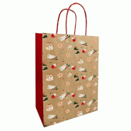 Sac kraft lisse "Cozy" poignées torsadées 23+12x30cm - par 50