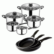 San Ignacio - Batterie de cuisine Toledo 16/18/20/24/28cm Acier Inoxydable avec Jeu de Poêles Navy Black 16/20/24cm - multi-matériau AV101