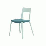 Chaise empilable polyvalente Nora - plastique grand résistance - coussin en tissu Chaise empilable polyvalente Nora - plastique grand résistance - coussin en tissu