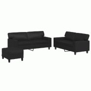 VidaXL Ensemble de canapés 3 pcs noir similicuir Modèle Zenith Horizon Plus - 3201919