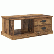VidaXL Table basse Bois Ancien 90 x 50 x 35 cm Bois d'ingénierie Modèle Luna Bistro - 881361