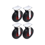 10" 260mm roulettes pneumatiques centre fixe en acier 300x4 gonflées - jeu de 4. 10" 260mm roulettes pneumatiques centre fixe en acier 300x4 gonflées - jeu de 4.