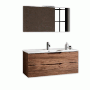 AQA Design Composition de salle de bain en MDF en 4 pièces SOLMIRA chêne rio L.121 P.46,5 H.190 MPSO39-RR - marron Bois manufacturé MPSO39-RR