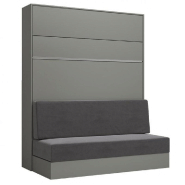 ARMOIRE LIT ESCAMOTABLE GENIUS SOFA GRIS MAT CANAPÉ GRIS COUCHAGE 160*200