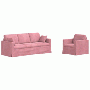 Canapé 2 pcs Rose 198 x 78 x 80 cm Velours Modèle Apex Panorama Concept - Matériau naturel 8721364374867
