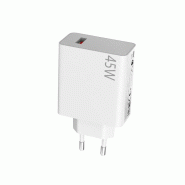 Chargeur rapide Xiaomi 45W original - blanc - BHR07SLEU - blanc plastique BHR07SLEU