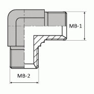 Coude 90° mâle BSP x mâle BSP - BCM9000202 - CMBSP 1/8 90 - Ø MB-1 9.72 mm - Ø MB-2 9.72 mm