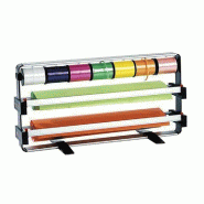 Dévidoir combiné 3 niveaux - 2 papiers cadeaux et 7 bobines de bolduc - Aluminium - 87.5x30x44cm