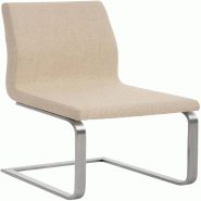 Décoshop26 - Chaise de salle à manger x1 design moderne en tissu crème support en acier inoxydable 10_0007616 - beige inox 3000266212794
