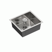 Gasfrit – Évier de cuisine à encastrer pour plan de travail en acier inoxydable couleur gris, 1 cuve 470 x 410 mm - inox GFYL4