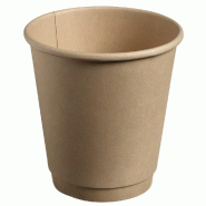 Gobelet boissons chaudes fibre de bambou laminée naturel 28cl - par 1000