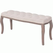 Helloshop26 - Banc banquette lin bois massif 110 x 38 x 48 cm blanc crème 02_0021257 - 3000200481507 Helloshop26 - Banc banquette lin bois massif 110 x 38 x 48 cm blanc crème 02_0021257 - 3000200481507