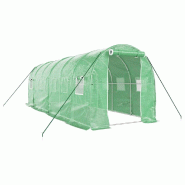 Helloshop26 - Serre tente abri plante fleur légumes avec cadre en acier 12 m² 6 x 2 x 2 m vert 02_0044538 - vert acier 3000220248180