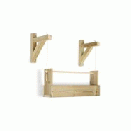 HORTALIA Jardinière suspendue Big Woody 1B en bois traité pour l’extérieur - marron Bois massif 500210 HORTALIA Jardinière suspendue Big Woody 1B en bois traité pour l’extérieur - marron Bois massif 500210