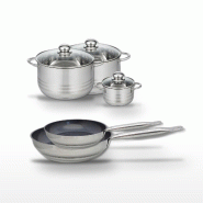 Lot de Poêles 24/28cm et Faitouts 12/20/24cm Elo Profi Therm Platinum - gris inox 3176239989892