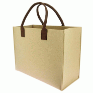Sac feutrine beige anses simili - Sac feutrine beige anses simili -