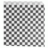Sachet papier ingraissable Damier noir 2 côtés ouverts 16x16,5cm - par 500