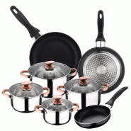San Ignacio - Set de Batterie de Cuisine de 8 Pièces + Set de 3 Poêles, 16/20/24 cm - multi-matériau PK1171