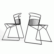 Lot de 2 chaises polyvalentes Ribelle en tiges d'acier Lot de 2 chaises polyvalentes Ribelle en tiges d'acier