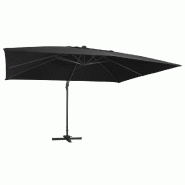 VidaXL Parasol déporté avec lumières LED Aluminium 400x300 cm noir Modèle Titan Design Plus - noir 47008