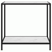 VidaXL Table console Blanc 80x35x75 cm Verre trempé Modèle Orion Chic - 322833
