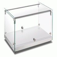Vitrine neutre en acier et verre. Dimensions (LxPxH) 55,5x36,1x31,2 cm. Modèle CRN10 - 4236