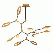 WellHome - Plafonnier 96 x 96 x 110 cm avec structure métallique jaune - 10 douilles LED de 7 W - jaune WH2527