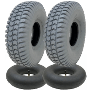 260x85 Grey Mobility Scooter Tyre Tube Set 3.00x4 Tire P6023 Tread (Set of 2) 260x85 Grey Mobility Scooter Tyre Tube Set 3.00x4 Tire P6023 Tread (Set of 2)