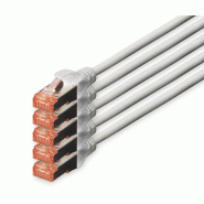 ASSMANN DIGITUS CAT 6 S/FTP câble patch, 5 pièces, 15 m, gris - gris DK-1644-150-5