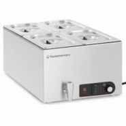 Bain-marie Professionnel - 4 bacs Gastro - Robinet de vidange - Equipementpro - BM-1/4