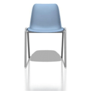Chaise collectivité Coque universelle - Polypropylène - Bleu clair - Pieds métal chromé - lot de 6 Chaise collectivité Coque universelle - Polypropylène - Bleu clair - Pieds métal chromé - lot de 6