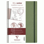 Clairefontaine Lot de 5 Cahier Age Bag My.Notes A4, 120p./60 feuilles marge détachable 90 g/m² reliure intégrale, couv. Coloris vert, ligné - 3329