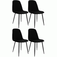 CLP Chaise de salle à manger Maryam Noir /Tissu - noir textile 327442 CLP Chaise de salle à manger Maryam Noir /Tissu - noir textile 327442