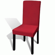 Décoshop26 - 6 housses de chaise dos droit extensibles bordeaux DEC022289 - 3001307169602 Décoshop26 - 6 housses de chaise dos droit extensibles bordeaux DEC022289 - 3001307169602