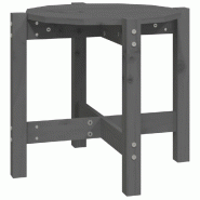 Décoshop26 - Table d'appoint table de chevet Ø 52,5 x 45 cm bois massif de pin gris DEC039417 - gris Bois massif 3000264381683