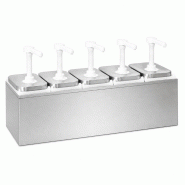Distributeur de sauces en acier inoxydable 5 x 2 litres PREMIUM - GOLDINOX - inox 3701770838950
