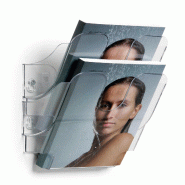 Durable Présentoir mural Flexiplus 2 A5, pour documents A5 portait, transparent - 1709013400