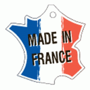 Étiquette "Made in France" à fil 40x40mm - Paquet de 50 - Blanc - Papier