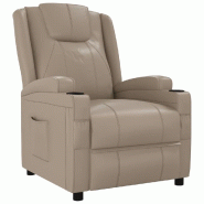 Fauteuil inclinable Cappuccino Similicuir Modèle Xermontel - 340965