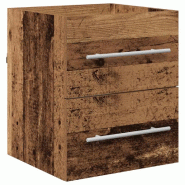 Helloshop26 - Armoire d'évier rustique mural avec tiroirs rangement 41 x 38,5 x 48 cm en bois d'ingénierie bois ancien 02_0052663 - Bois massif 3000