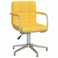 Helloshop26 - Chaise fauteuil siège pivotante de bureau informatique étude Jaune moutarde tissu jaune 02_0024139 - jaune acier 3000214705392