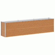 Helloshop26 - Jardinière surélevée 290 x 50 x 68 cm avec fond ouvert et design industriel en acier galvanisé marron clair 02_0059041 - vert acier