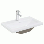 Helloshop26 - Lavabo encastré avec robinet vasque à poser de toilette lave-mains de salle de bain lavabo de salle d'eau intérieur 61 02_0002796 - 3