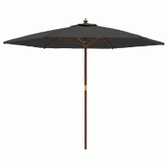 Helloshop26 - Parasol de jardin avec mât en bois 299 x 240 cm anthracite 02_0008334 - Bambou 3000445482727