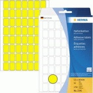 HERMA 1792 étiquettes jaunes multi-usage, format 12 x 18 mm (32 feuilles 11x17 / cdt) - jaune 2341