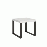 Itamoby Table extensible 90x90/246 cm Tecno Frêne Blanc structure Anthracite - blanc VE900TATECALL-BF-AN