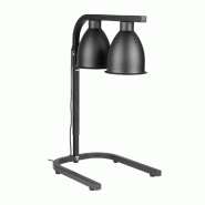 Lampe chauffante double sur pied Buffalo noir mat | Buffalo - JA865